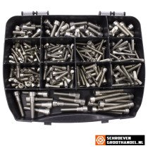 Sortimentskoffer Inbusschrauben Din912 M5-M6-M8 Edelstahl A4 (AISI-316) 75-teilig