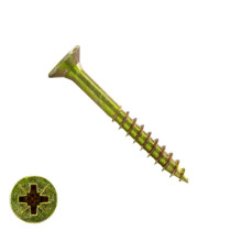 Spanplattenschrauben 4x40/24mm gelb verzinkt Senkkopf POZI-2 200 Stück