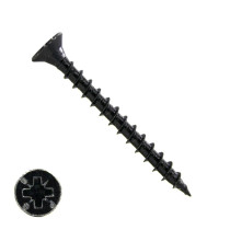 Spanplattenschrauben 6x50mm Schwarz verzinkt Senkkopf POZI-3 200 Stück
