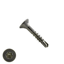 Spanplattenschrauben mit Bohrspitze 4x30/18mm Edelstahl A2 Senkkopf TORX 200 Stück