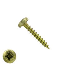 Spanplattenschrauben 3,5x30mm gelb verzinkt Linsenkopf POZI-2 200 Stück