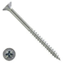 Spanplattenschrauben 5x100/60mm verzinkt Senkkopf POZI-2 100 Stück