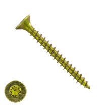 Spanplattenschrauben 6x55mm gelb verzinkt Senkkopf TORX-30 200 Stück