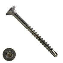Spanplattenschrauben mit Bohrspitze 5x70/50mm Edelstahl A2 Senkkopf TORX 200 Stück