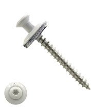 Spenglerschrauben 4,5x60mm Edelstahl A2 RAL9010 Reinweiß Liseko TORX-20 200 Stück