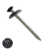 Spenglerschrauben 4,5x65mm Edelstahl A2 RAL9005 Tiefschwarz Liseko TORX-20 200 Stück