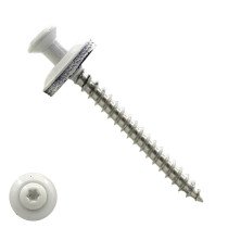 Spenglerschrauben 4,5x80mm Edelstahl A2 RAL9010 Reinweiß Liseko TORX-20 200 Stück