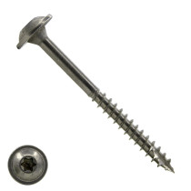 Tellerkopf Holzbauschrauben 5x70/42mm Edelstahl A2 Tellerkopf TORX-25 100 Stück