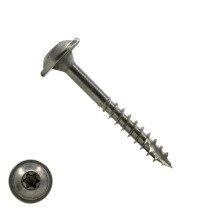 Tellerkopf Holzbauschrauben 4x45/30mm Edelstahl A2 Tellerkopf TORX-20 200 Stück