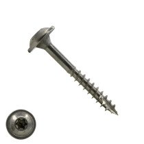 Tellerkopf Holzbauschrauben 5x35/24mm Edelstahl A4 Tellerkopf TORX-25 200 Stück