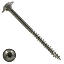 Tellerkopf Holzbauschrauben 6x120/70mm Edelstahl A4 Tellerkopf TORX-25 100 Stück