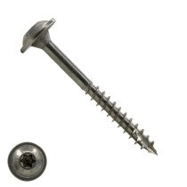 Tellerkopf Holzbauschrauben 6x65/42mm Edelstahl A2 Tellerkopf TORX-25 100 Stück
