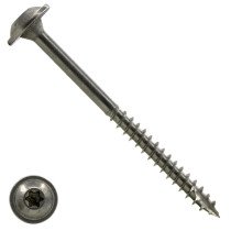 Tellerkopf Holzbauschrauben 8x120/80mm Edelstahl A2 Tellerkopf TORX-40 50 Stück