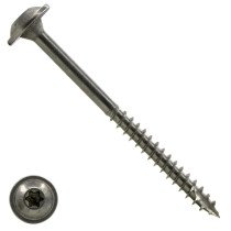 Tellerkopf Holzbauschrauben 8x260/80mm Edelstahl A4 Tellerkopf TORX-40 50 Stück