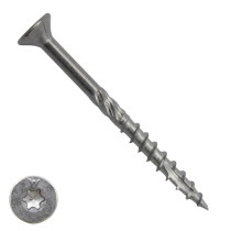 Woodies Holzbauschrauben Edehstahl A2 TORX-30 Senkkopf 6x80/50mm Teilgewinde 200 Stück