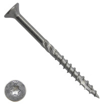 Woodies Holzbauschrauben Edelstahl C1 / 410 TORX-25 Senkkopf 5x100/60mm Teilgewinde 200 Stück