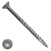 Woodies Holzbauschrauben Edelstahl A2 TORX-25 Senkkopf 5x100/60mm Teilgewinde 200 Stück