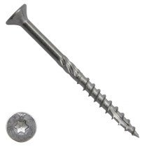 Woodies Holzbauschrauben Edelstahl C1 / 410 TORX-30 Senkkopf 6x140/70mm Teilgewinde 100 Stück