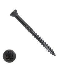 Woodies Holzbauschrauben Kopflackiert Blackline Edelstahl C1 / 410 Schwarz TORX-25 5x50 Fräskopf 200 Stück 