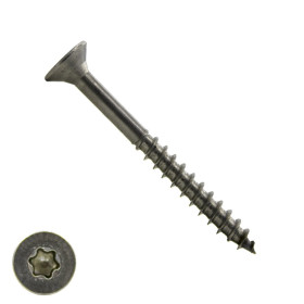 Spanplattenschrauben 6x60/36mm Edelstahl A2 Senkkopf TORX-25 100 Stück